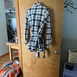 Plaid Women's Jacket - Black and White